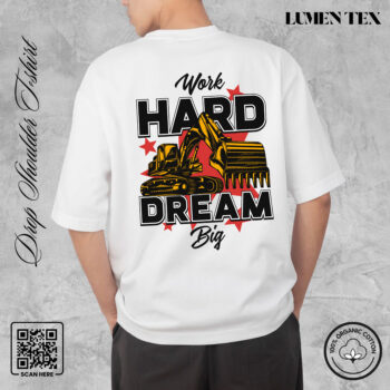 Work Hard - Drop Shoulder Cotton T-shirt