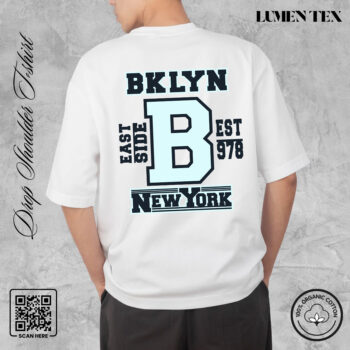Bklyn New York - Drop Shoulder Cotton T-shirt