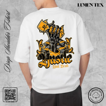 Death Hustle- Drop Shoulder Cotton T-shirt